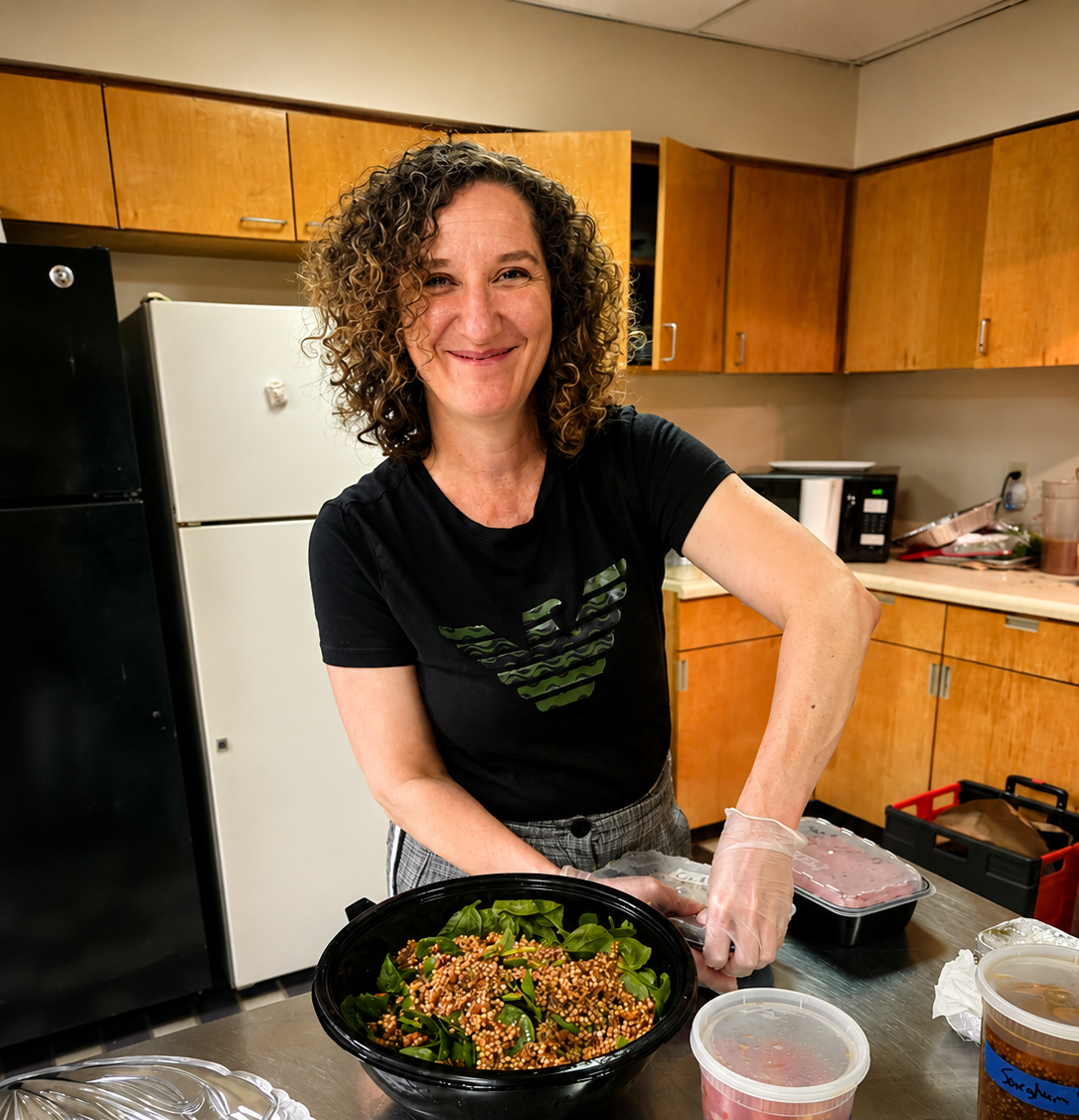 Chef Cynthia East-Malik in the kitchen.